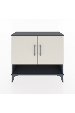 Arges Şifonyer 2 Raflı 2 Kapaklı 88x30x80 Antrasit-Aytaşı