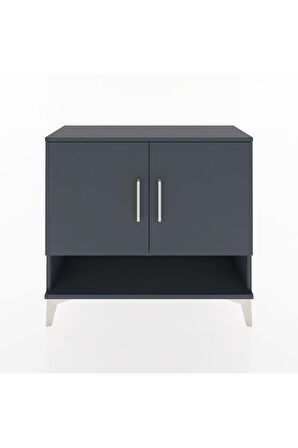Arges Şifonyer 2 Raflı 2 Kapaklı 88x30x80 Antrasit-Antrasit