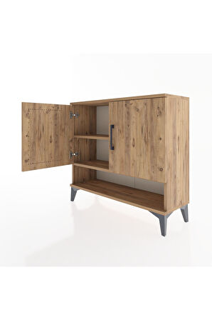 Arges Şifonyer 2 Raflı 2 Kapaklı 88x30x80 Çam-Çam