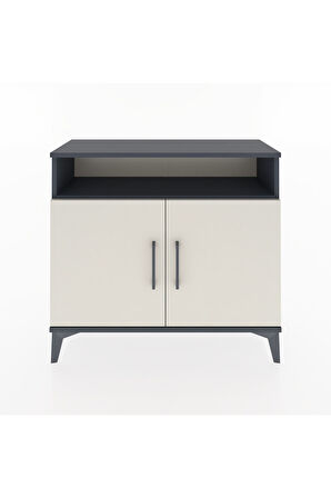 Arges Şifonyer 2 Raflı 2 Kapaklı 88x30x80 Antrasit-Aytaşı