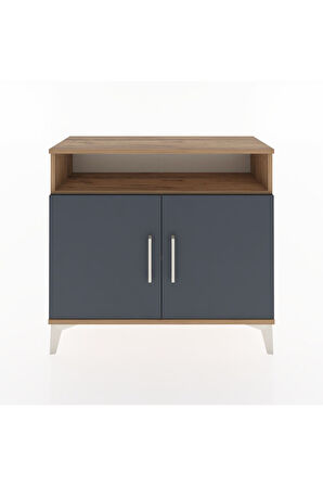 Arges Şifonyer 2 Raflı 2 Kapaklı 88x30x80 Çam-Antrasit