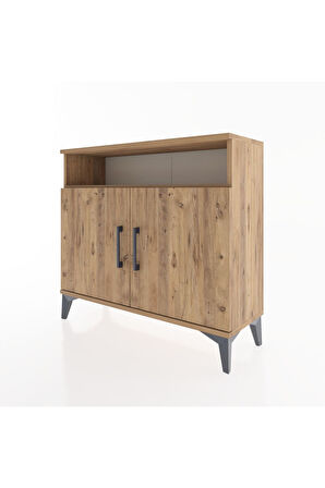 Arges Şifonyer 2 Raflı 2 Kapaklı 88x30x80 Çam-Çam