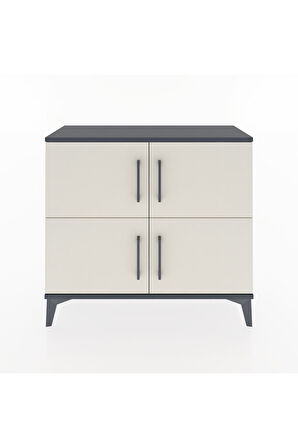 Arges Şifonyer 3 Raflı 4 Kapaklı 88x30x80 Antrasit-Aytaşı