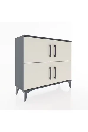 Arges Şifonyer 3 Raflı 4 Kapaklı 88x30x80 Antrasit-Aytaşı