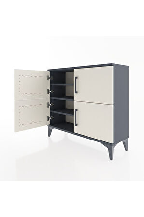 Arges Şifonyer 3 Raflı 4 Kapaklı 88x30x80 Antrasit-Aytaşı