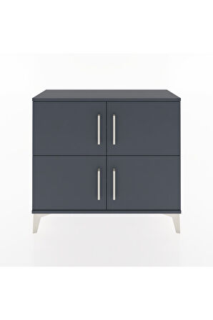 Arges Şifonyer 3 Raflı 4 Kapaklı 88x30x80 Antrasit-Antrasit
