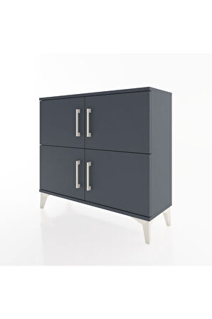 Arges Şifonyer 3 Raflı 4 Kapaklı 88x30x80 Antrasit-Antrasit