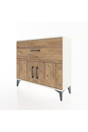Arges Şifonyer Tek Raflı Tek Çekmeceli 2 Kapaklı 88x30x80 Aytaşı-Çam