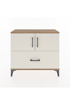 Arges Şifonyer 2 Raflı Tek Çekmeceli 2 Kapaklı 88x30x80 Çam-Aytaşı
