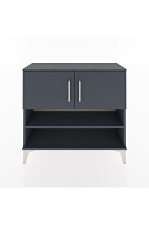 Arges Şifonyer 3 Raflı 2 Kapaklı 88x30x80 Antrasit-Antrasit