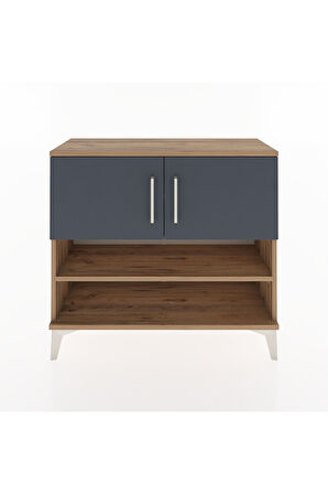 Arges Şifonyer 3 Raflı 2 Kapaklı 88x30x80 Çam-Antrasit