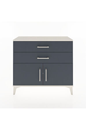 Arges Şifonyer Tek Raflı 2 Çekmeceli 2 Kapaklı 88x30x80 Aytaşı-Antrasit
