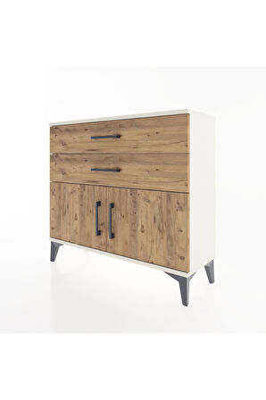 Arges Şifonyer Tek Raflı 2 Çekmeceli 2 Kapaklı 88x30x80 Aytaşı-Çam
