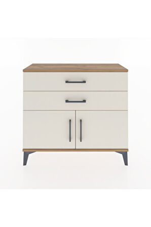 Arges Şifonyer Tek Raflı 2 Çekmeceli 2 Kapaklı 88x30x80 Çam-Aytaşı