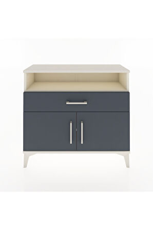 Arges Şifonyer 2 Raflı Tek Çekmeceli 2 Kapaklı 88x30x80 Aytaşı-Antrasit