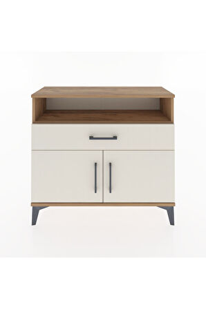 Arges Şifonyer 2 Raflı Tek Çekmeceli 2 Kapaklı 88x30x80 Çam-Aytaşı