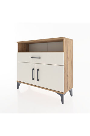 Arges Şifonyer 2 Raflı Tek Çekmeceli 2 Kapaklı 88x30x80 Çam-Aytaşı