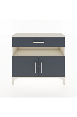 Arges Şifonyer 2 Raflı Tek Çekmeceli 2 Kapaklı 88x30x80 Aytaşı-Antrasit