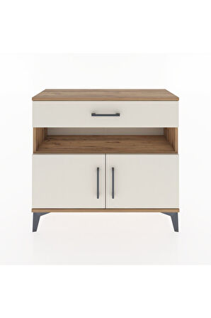 Arges Şifonyer 2 Raflı Tek Çekmeceli 2 Kapaklı 88x30x80 Çam-Aytaşı