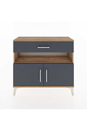 Arges Şifonyer 2 Raflı Tek Çekmeceli 2 Kapaklı 88x30x80 Çam-Antrasit