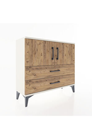 Arges Şifonyer 2 Raflı 2 Çekmeceli 2 Kapaklı 88x30x80 Aytaşı-Çam