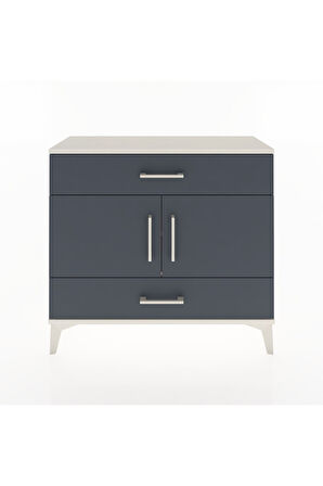 Arges Şifonyer 2 Raflı 2 Çekmeceli 2 Kapaklı 88x30x80 Aytaşı-Antrasit