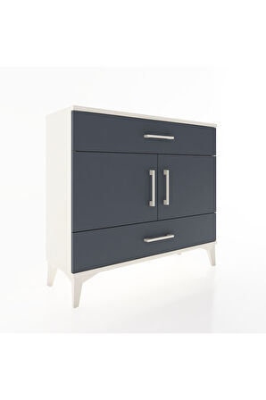 Arges Şifonyer 2 Raflı 2 Çekmeceli 2 Kapaklı 88x30x80 Aytaşı-Antrasit