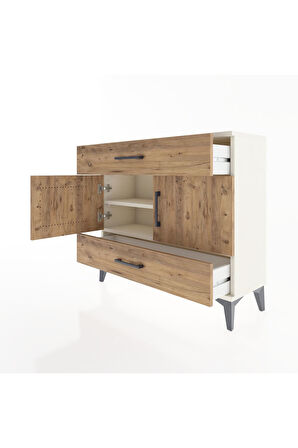 Arges Şifonyer 2 Raflı 2 Çekmeceli 2 Kapaklı 88x30x80 Aytaşı-Çam