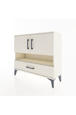 Arges Şifonyer 3 Raflı Tek Çekmeceli 2 Kapaklı 88x30x80 Aytaşı-Aytaşı