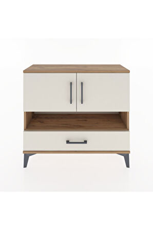 Arges Şifonyer 3 Raflı Tek Çekmeceli 2 Kapaklı 88x30x80 Çam-Aytaşı