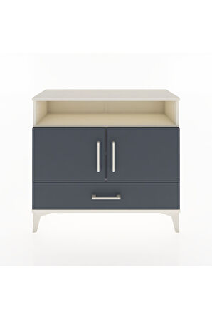 Arges Şifonyer 3 Raflı Tek Çekmeceli 2 Kapaklı 88x30x80 Aytaşı-Antrasit