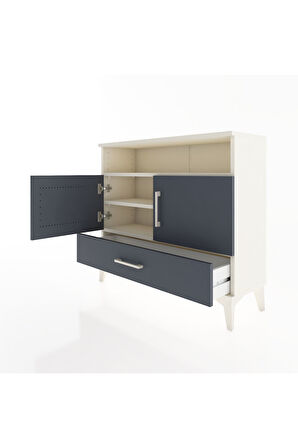 Arges Şifonyer 3 Raflı Tek Çekmeceli 2 Kapaklı 88x30x80 Aytaşı-Antrasit