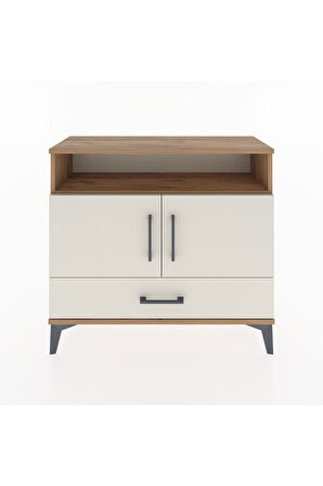 Arges Şifonyer 3 Raflı Tek Çekmeceli 2 Kapaklı 88x30x80 Çam-Aytaşı