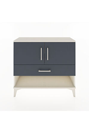 Arges Şifonyer 2 Raflı Tek Çekmeceli 2 Kapaklı 88x30x80 Aytaşı-Antrasit