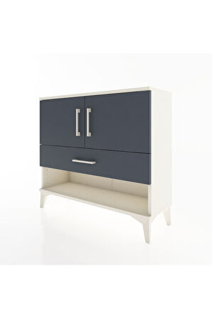 Arges Şifonyer 2 Raflı Tek Çekmeceli 2 Kapaklı 88x30x80 Aytaşı-Antrasit