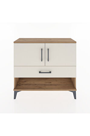 Arges Şifonyer 2 Raflı Tek Çekmeceli 2 Kapaklı 88x30x80 Çam-Aytaşı