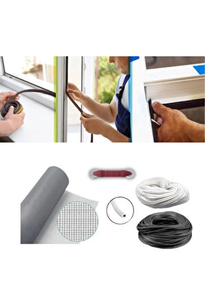 Netpen 3'lü Sineklik Seti 400x100 Cm Tül, 16 Mt. Siyah Conta, Fitil Çekme Aparatı