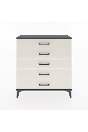 Arges Şifonyer 5 Çekmeceli 88x30x96 Antrasit-Aytaşı