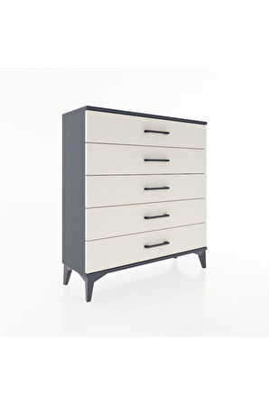 Arges Şifonyer 5 Çekmeceli 88x30x96 Antrasit-Aytaşı