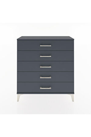 Arges Şifonyer 5 Çekmeceli 88x30x96 Antrasit-Antrasit