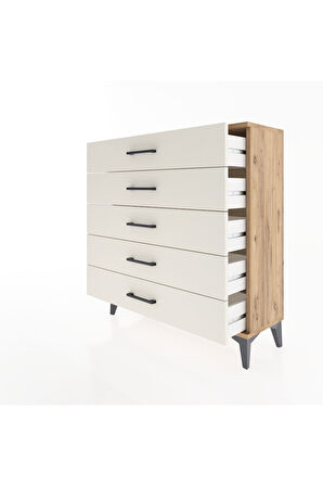Arges Şifonyer 5 Çekmeceli 88x30x96 Çam-Aytaşı