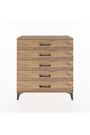 Arges Şifonyer 5 Çekmeceli 88x30x96 Çam-Çam
