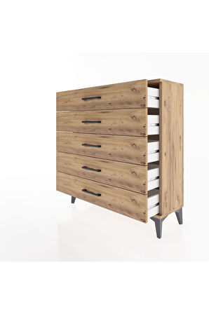 Arges Şifonyer 5 Çekmeceli 88x30x96 Çam-Çam