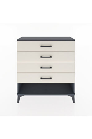 Arges Şifonyer 4 Çekmeceli 88x30x96 Antrasit-Aytaşı