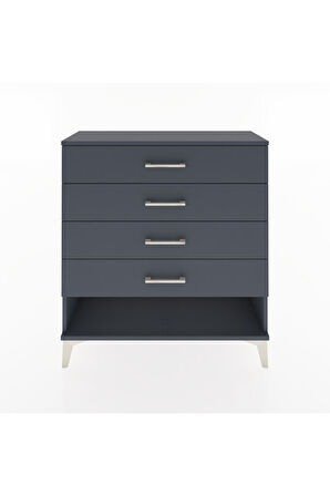 Arges Şifonyer 4 Çekmeceli 88x30x96 Antrasit-Antrasit