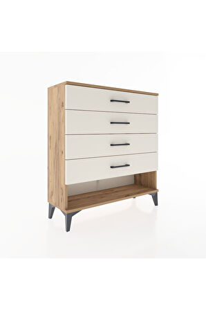 Arges Şifonyer 4 Çekmeceli 88x30x96 Çam-Aytaşı
