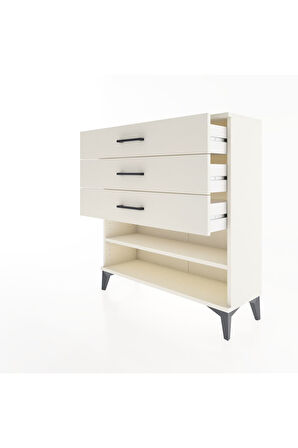 Arges Şifonyer Tek Raflı 3 Çekmeceli 88x30x96 Aytaşı-Aytaşı