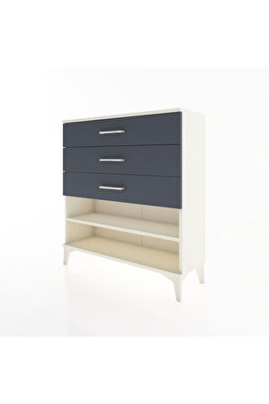 Arges Şifonyer Tek Raflı 3 Çekmeceli 88x30x96 Aytaşı-Antrasit