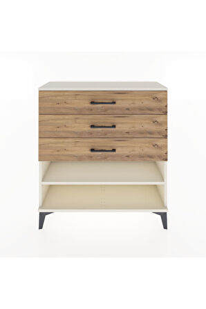 Arges Şifonyer Tek Raflı 3 Çekmeceli 88x30x96 Aytaşı-Çam