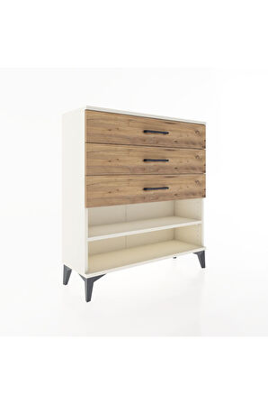 Arges Şifonyer Tek Raflı 3 Çekmeceli 88x30x96 Aytaşı-Çam